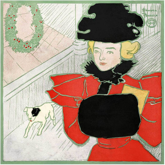 Christmas Card 1896 Tablou pe Pânză 110x110cm