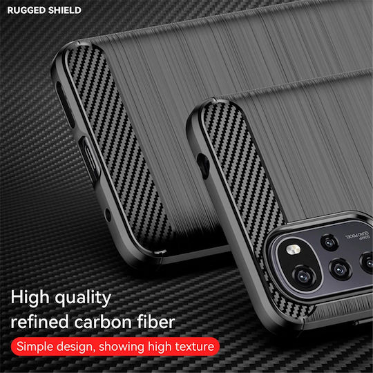Techsuit Carbon Back Cover Σιλικόνης Μαύρο (Moto G22)