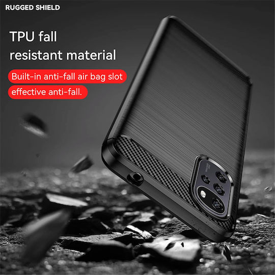 Techsuit Carbon Back Cover Σιλικόνης Μαύρο (Moto G22)