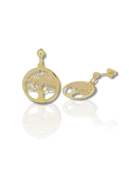 Mentzos Earrings Pendants made of Silver Gold Plated