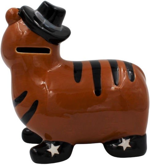 Koopman Tigru Copil Cutiuta de bani Ceramic Negru 15.5x10x16.5cm