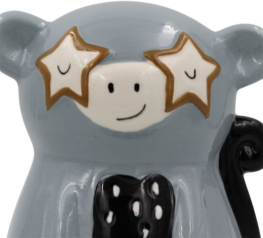 Koopman Lemur Children's Money Box Ceramic Gray 13x11x16.5cm