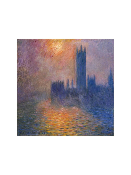 Claude Monet's Houses Parliament Картина Платнен 80x80см