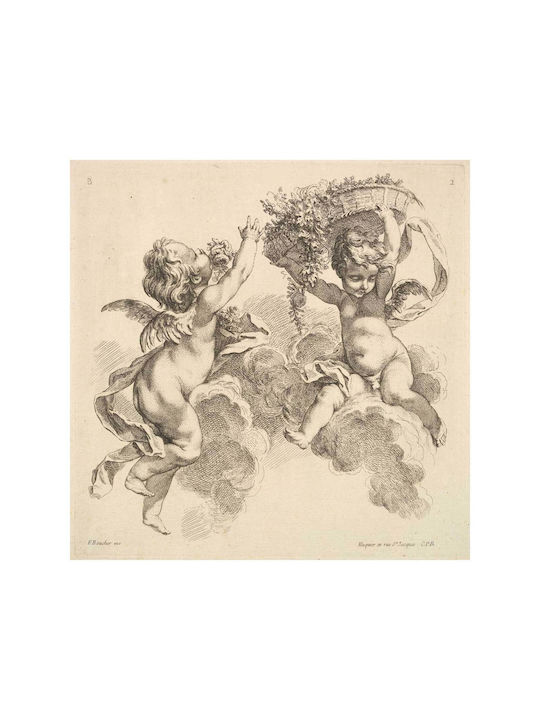 Two Children One Holding A Gemälde auf Leinwand 120x120cm