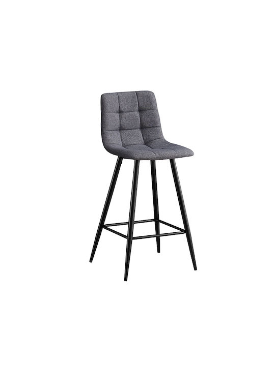 Hocker Bar mit Rückenlehne Metall Nora Grey 4Stück 41x46x73cm