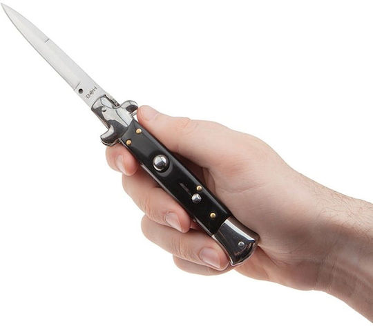 Sicilian Helper Taschenmesser Automatisch Schwarz in Hülle