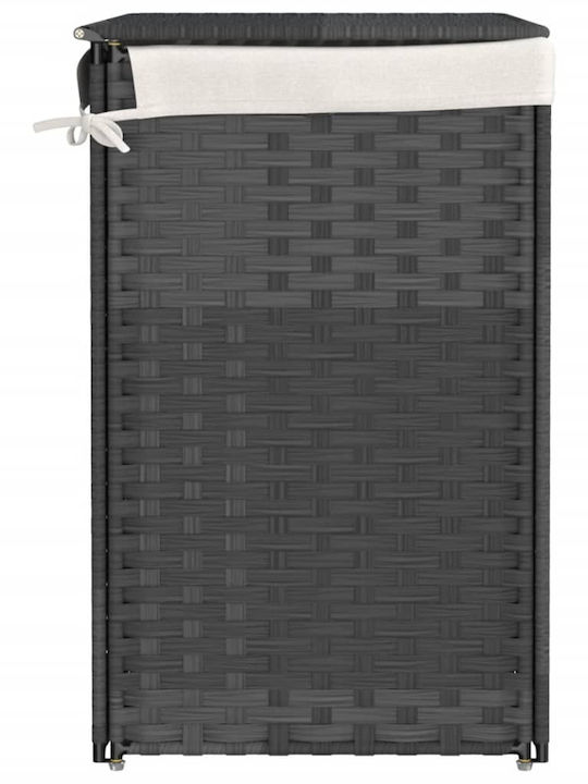 vidaXL Wicker Collapsible Laundry Basket with Lid 53x35x57cm Grey