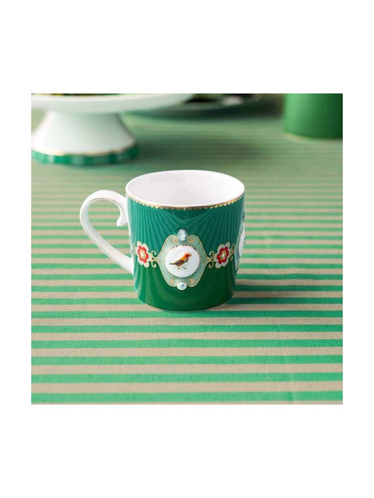 PiP Studio Love Birds Medallion Tasse aus Porzellan Grün 250ml 1Stück