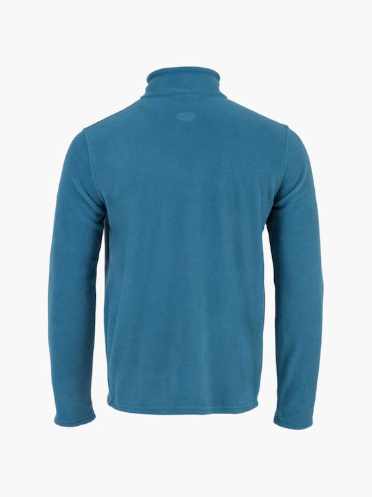 Highlander Herren Langarm-Pullover Ausschnitt mit Reißverschluss Petrol Blau