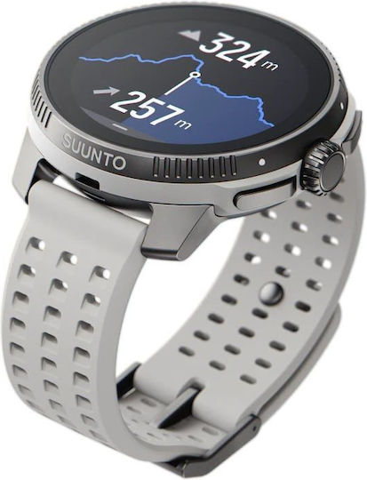 Suunto Race Stainless Steel 49mm Waterproof Smartwatch with Heart Rate Monitor (Birch)