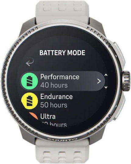 Suunto Race Stainless Steel 49mm Waterproof Smartwatch with Heart Rate Monitor (Birch)