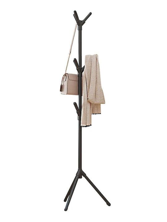 Factory Plastic Coat Rack Black 50x50x170cm