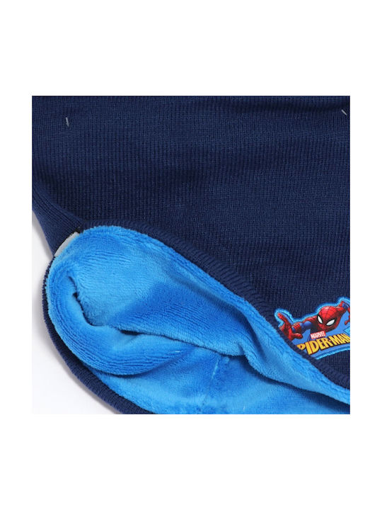 Marvel Kids Beanie Set with Scarf & Gloves Knitted Navy Blue