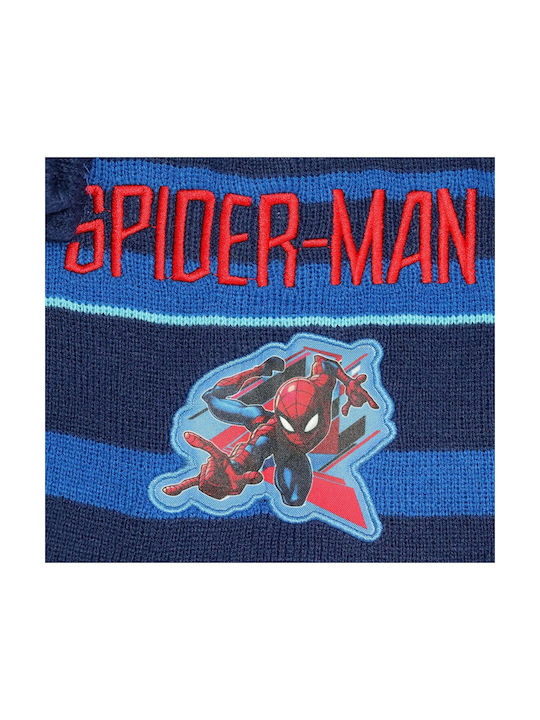 Marvel Kids Beanie Set with Gloves Knitted Navy Blue