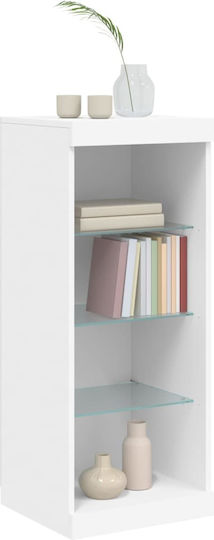 Wall Living Room Display Cabinet made of Particleboard with Glass & Lighting White 41x37x100cm