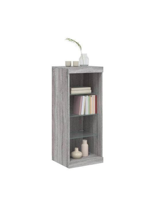 Wand Wohnzimmer Vitrine aus Spanplatte mit Glas & Beleuchtung Grey 41x37x100cm