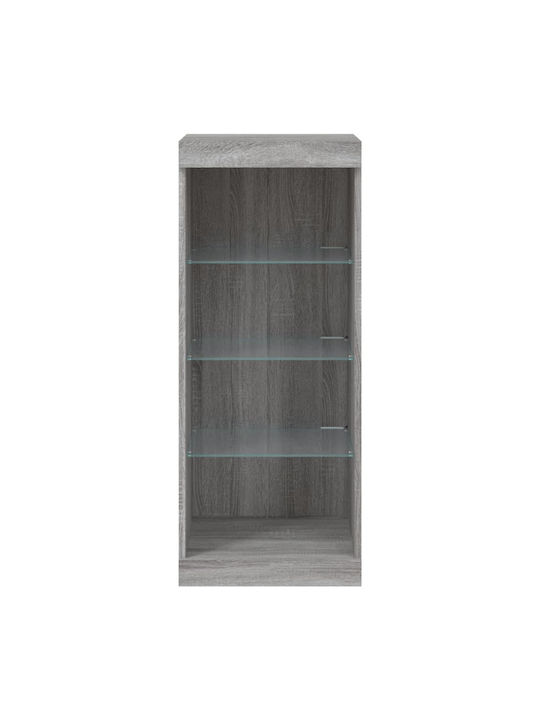 Wand Wohnzimmer Vitrine aus Spanplatte mit Glas & Beleuchtung Grey 41x37x100cm