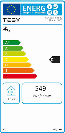 Tesy Θερμοσίφωνας 27lt Glass Οριζόντιος 1.5kW