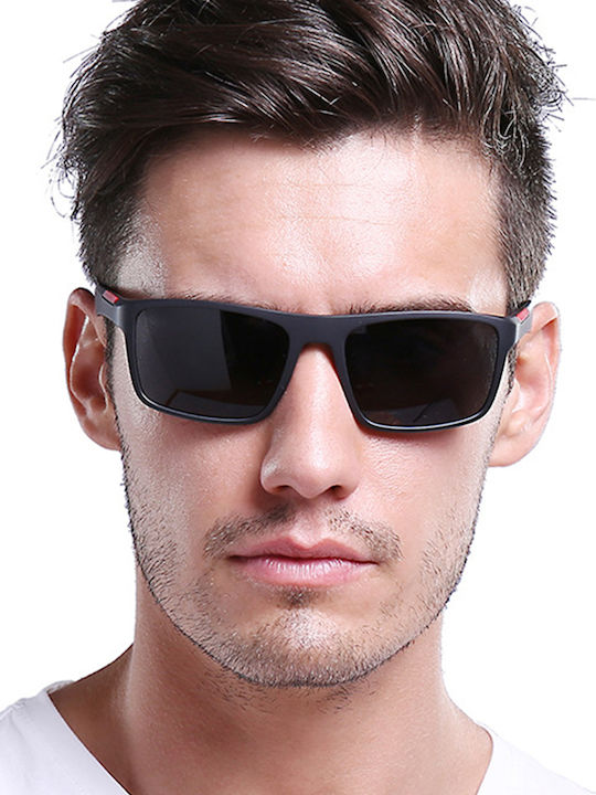 Techsuit Bărbătești Ochelari de soare cu Negru Cadru și Negru Polarized Lentilă MM101