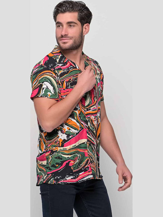 Cu mânecă scurtă Cămașă Floral Multicolor