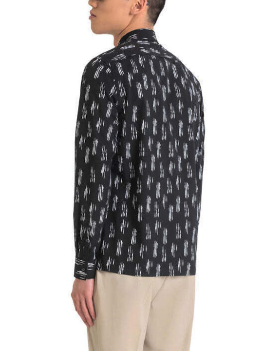 Antony Morato Men's Shirt Long Sleeve Cotton Black