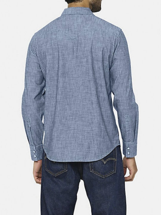 Barstow Western Langärmlig Jeans Hemd Standard Blues