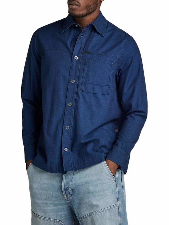 Langärmlig Jeans Hemd Blau