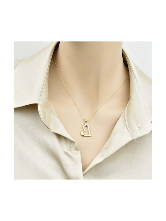 Goldjewels Necklace with design Heart from Gold 14K