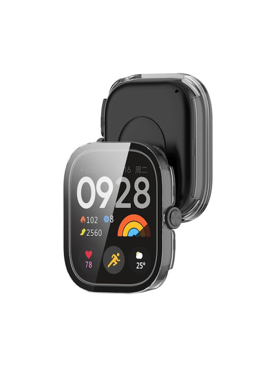 2 in 1 Калъф за защита + Tempered Glass Пластмасов Калъф в Прозрачен цвят за Redmi Watch 4