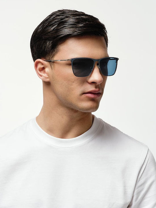 Cosselie Hyams Men's Sunglasses with Black Metallic Frame and Light Blue Polarized Lenses
