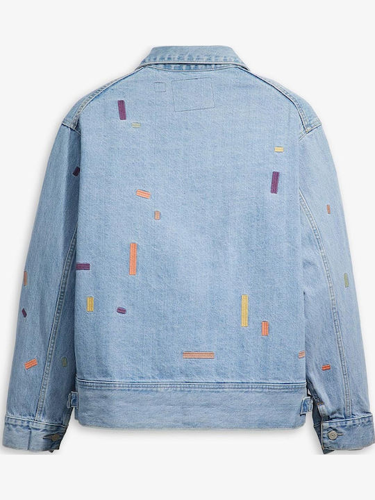 Trucker Denim Geacă Albastră
