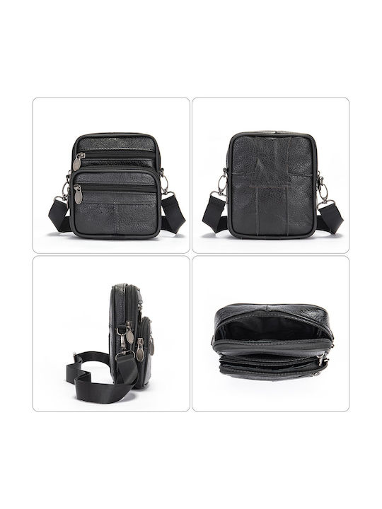 Herren Ledertasche Schulter / Crossbody Schwarz