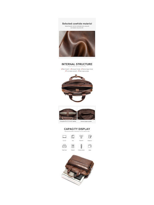 Leder Herrentasche Geldbörse Braun