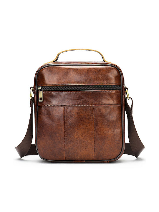 Leder Herrentasche Schulter / Crossbody Braun