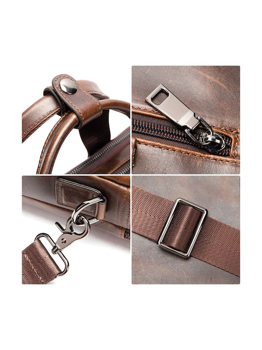 Leder Herrentasche Geldbörse Braun