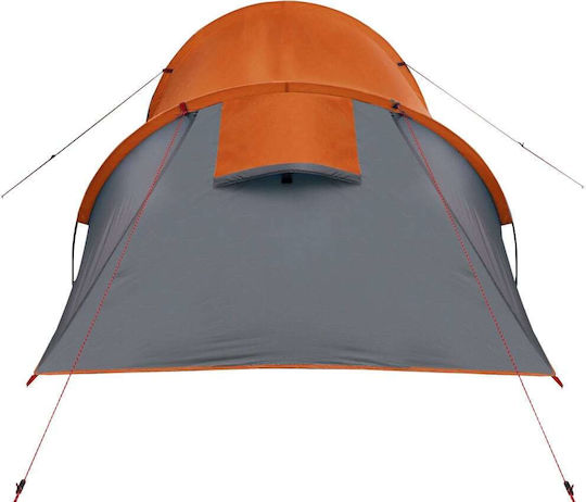 vidaXL Καλοκαιρινή Σκηνή Camping Τούνελ Γκρι με Διπλό Πανί για 4 Άτομα 360x135x105εκ.