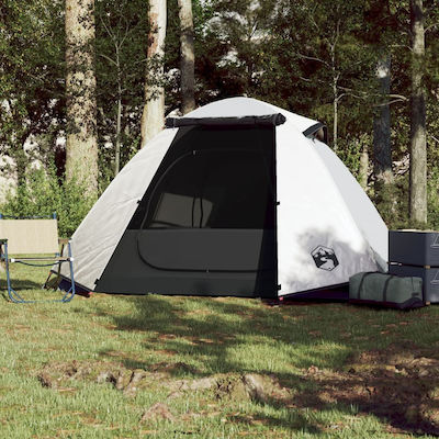 vidaXL Campingzelt Tunnel Weiß mit Doppeltuch für 2 Personen 224x248x118cm