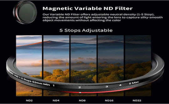 Ulanzi Φίλτρo CPL / Variable ND Διαμέτρου 52mm για Φωτογραφικούς Φακούς