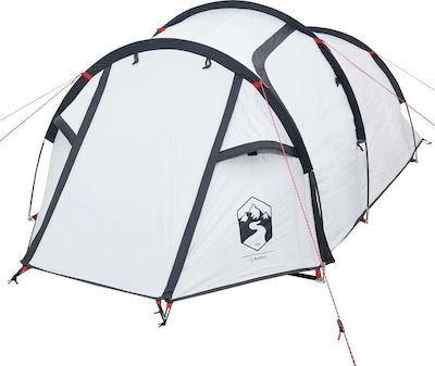 vidaXL Σκηνή Camping Τούνελ Λευκή με Διπλό Πανί για 4 Άτομα 360x135x105εκ.
