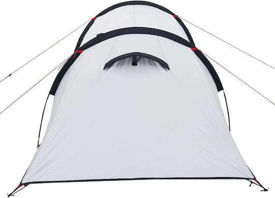 vidaXL Summer Camping Tunnel Tent White with Double Cloth for 4 People 360x135x105cm