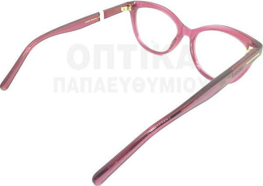 Lussile Γυναικείος Κοκκάλινος Σκελετός Γυαλιών Cat Eye Ροζ LS32343 LN05