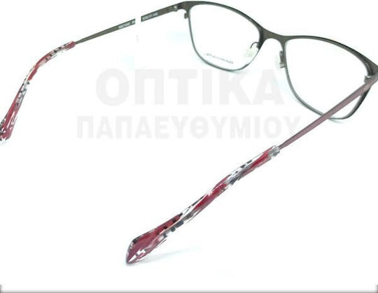Rebecca Blu Damen Metallisches Brillengestell Katzenauge Rote RB7460 RW02