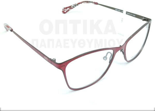 Rebecca Blu Damen Metallisches Brillengestell Katzenauge Rote RB7460 RW02