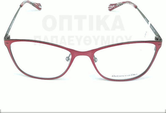 Rebecca Blu Damen Metallisches Brillengestell Katzenauge Rote RB7460 RW02