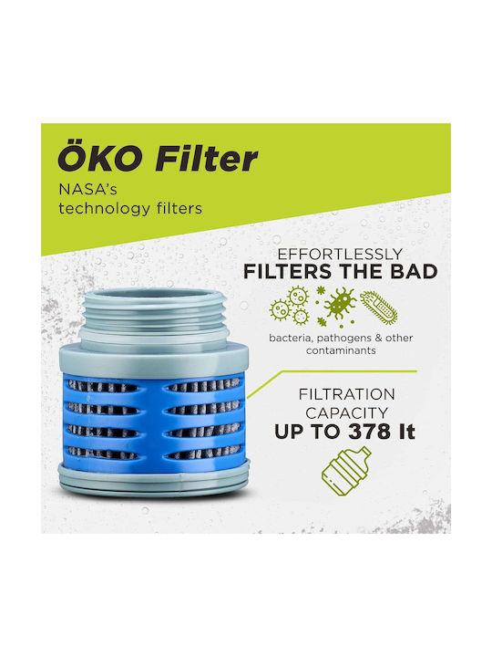 Oko Original Level 2 Πλαστικό Παγούρι με Φίλτρο 650ml Διάφανο
