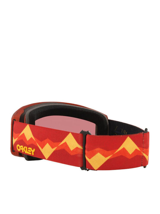 Oakley Line Miner Ski- & Snowboardbrille Erwachsene Rot mit Linse Spiegel in Rot Farbe