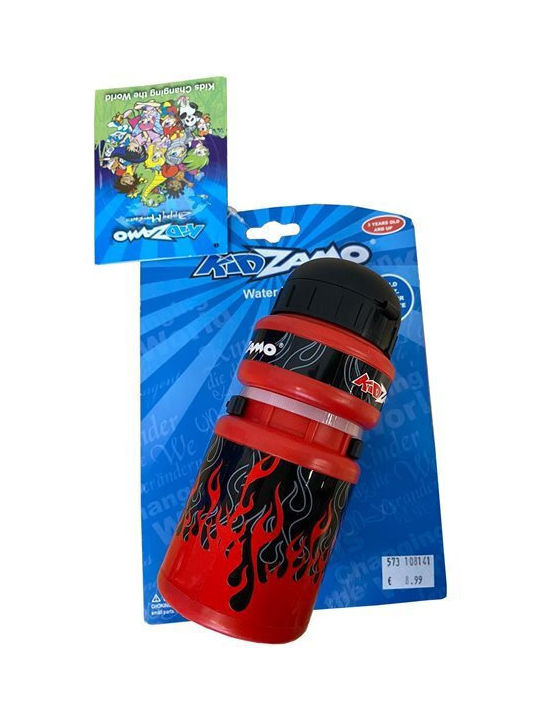 Kidzamo Water Bottle Παγούρι Πλαστικό Ποδηλάτου 300ml Κόκκινο