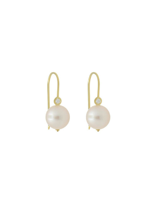 Q-Jewellery Earrings Pendants made of Gold 14K with Diamond & Pearls