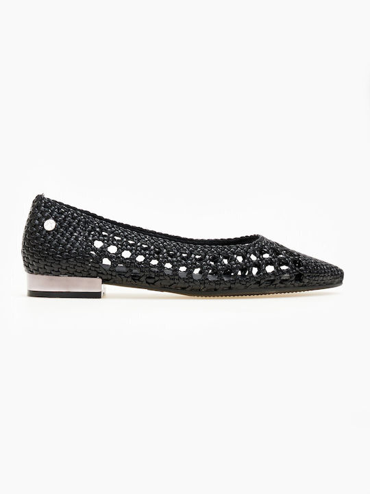 Damen Ballerinas Spitz zulaufend in Schwarz Farbe