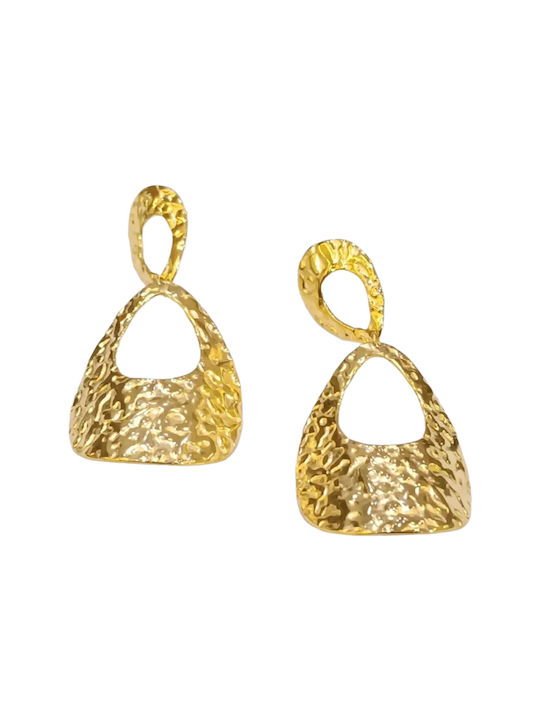 One Earrings Pendants made of Steel Gold Plated